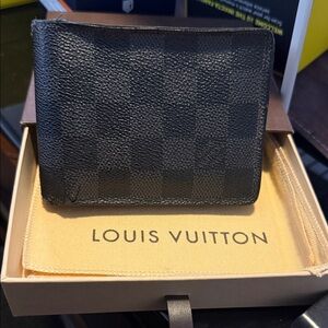 Louis Vuitton Damier Graphite Canvas Slender Wallet Pre loved/mon AM box/Dustbag